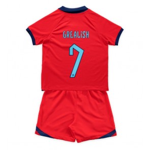 England Jack Grealish #7 kläder Barn VM 2022 Bortatröja Kortärmad (+ korta byxor)